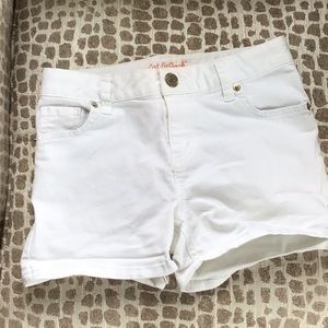 White jean shorts
